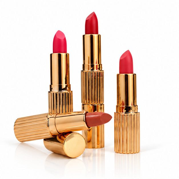 Classic Gold Case Lipstick – Smooth Color Makeup Stick